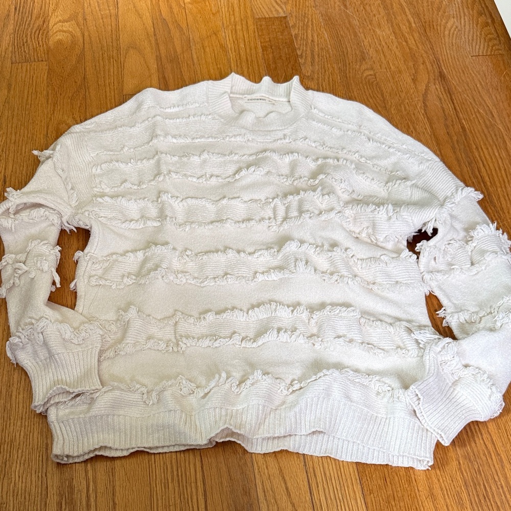 Cream Textured Sweater